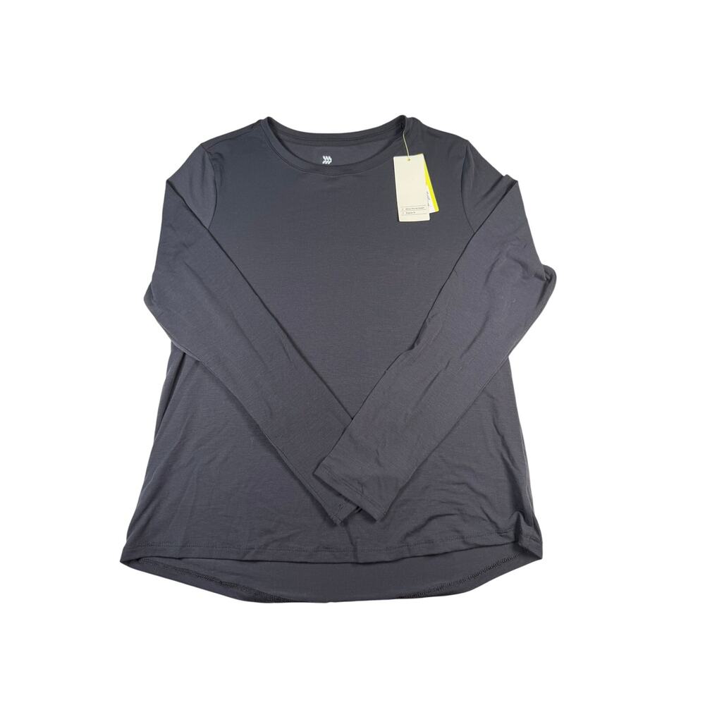 All in Motion Crew Neck Tee Women's Small Black Long Sleeve Below the Hip NWT